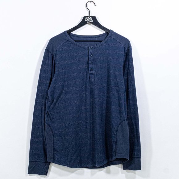 Surf Skate Striped Henley Long Sleeve T-Shirt Thrashed XL - Picture 1 of 6